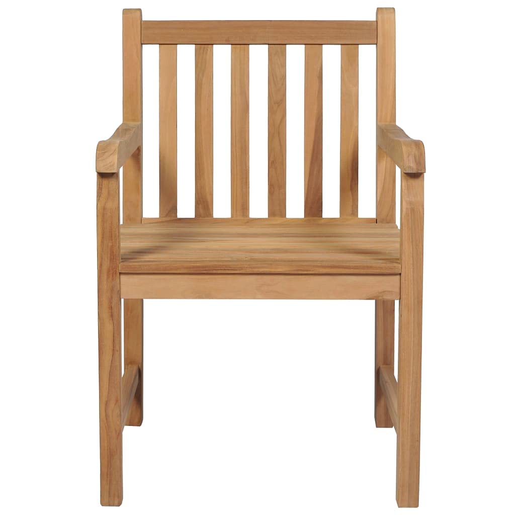 Générique Zestaw 2 krzeseł ogrodowych z litego drewna tekowego z poduszkami w kolorze kremowym, rustykalny design, do użytku na patio