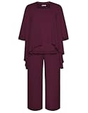 Plus Size Mother of The Bride Pant Suits 3 Piece Chiffon Sets Wedding Guest Gowns Formal Outfits with Jacket