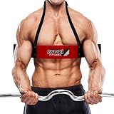 Farabi Sports Arm Blaster Bicep isolater Bar Tricep Curl Bomber Fitness Gym Training by Farabi (Red)