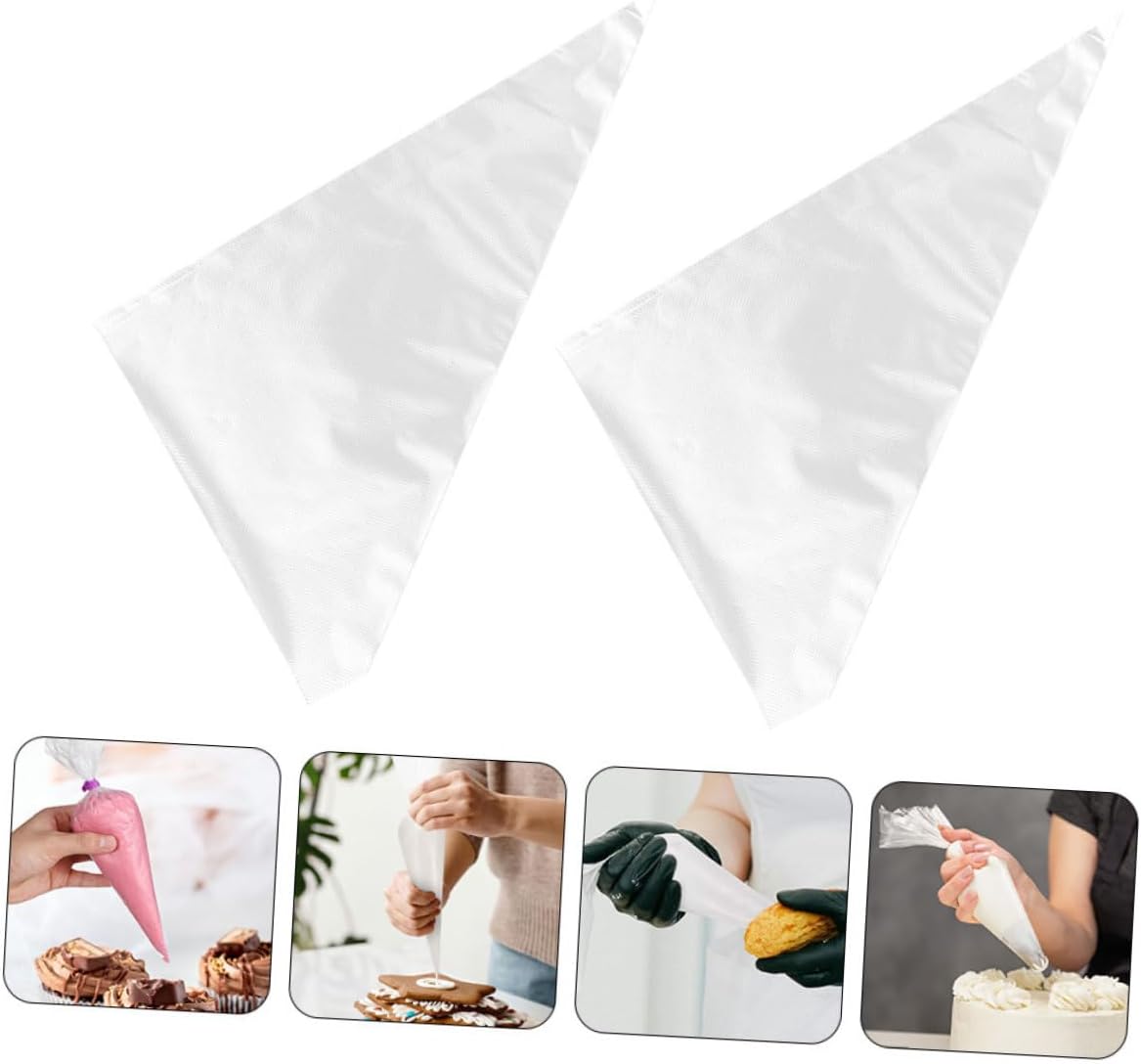 Generic 100pcs Pastry Cream Bags Piping Bags Reusable Pipe Bags for Icing Cake Bags Mini Piping Bag Reusable Piping Bag Icing Bag Piping Bag for Royal Icing Pastry Bag Transparent Hdpe