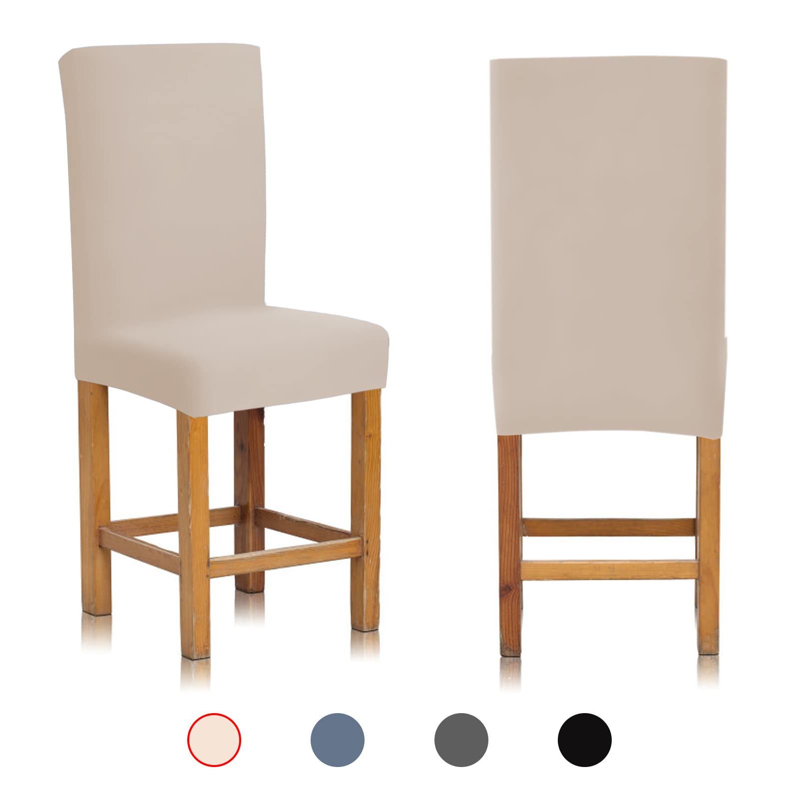 Juego de 6 fundas elásticas universales para silla, fundas de silla de comedor, fundas elásticas y lavables, para comedor, banquete, boda, fiesta, decoración (Off-White)