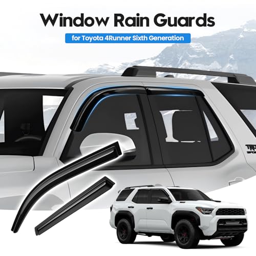 Image of 4Runner Rain Guard - Window Visors for Toyota 4Runner 2025-2026, Out-Channel Side Window Rain Guards for 4Runner Accessories, 4PCS, Black, Car Accessories
