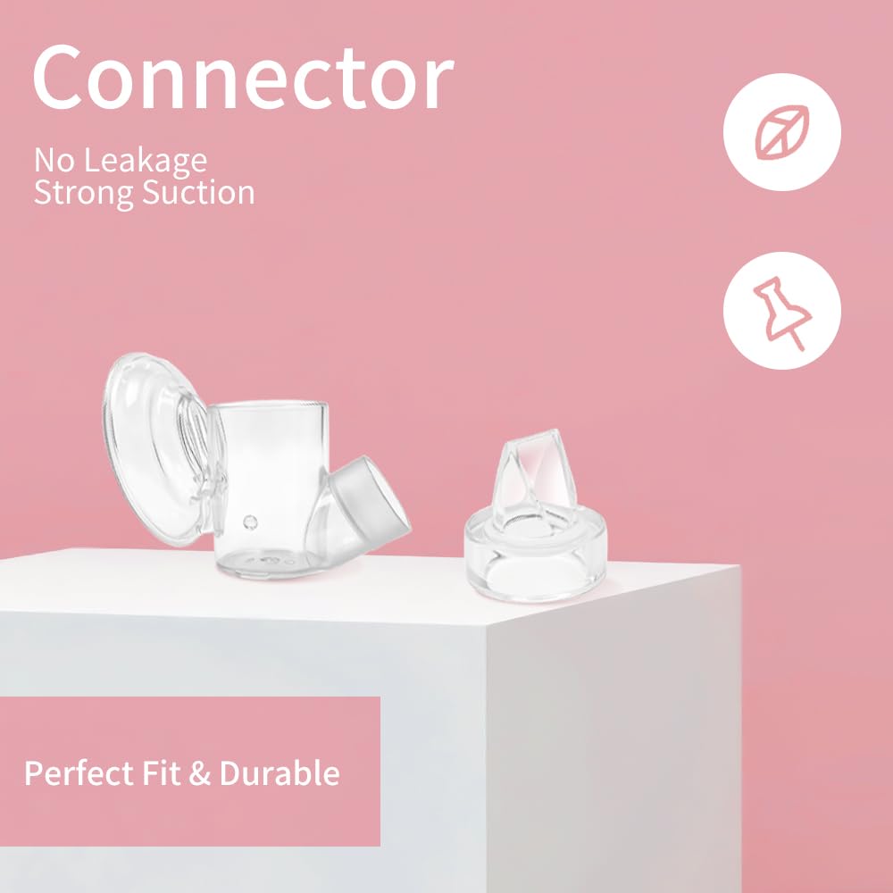 Zestaw 2 kubków do mleka kompatybilnych z laktatorem Momcozy S12 Pro/S9 Pro, zawiera kolektor na mleko, zawór kaczy, kołnierz, membranę, spoiwo