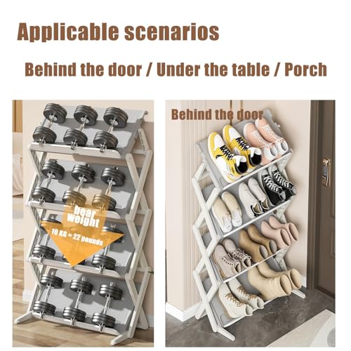 Zapatero plegable simple para organizar calzado deportivo y botines en pasillos estrechos 6