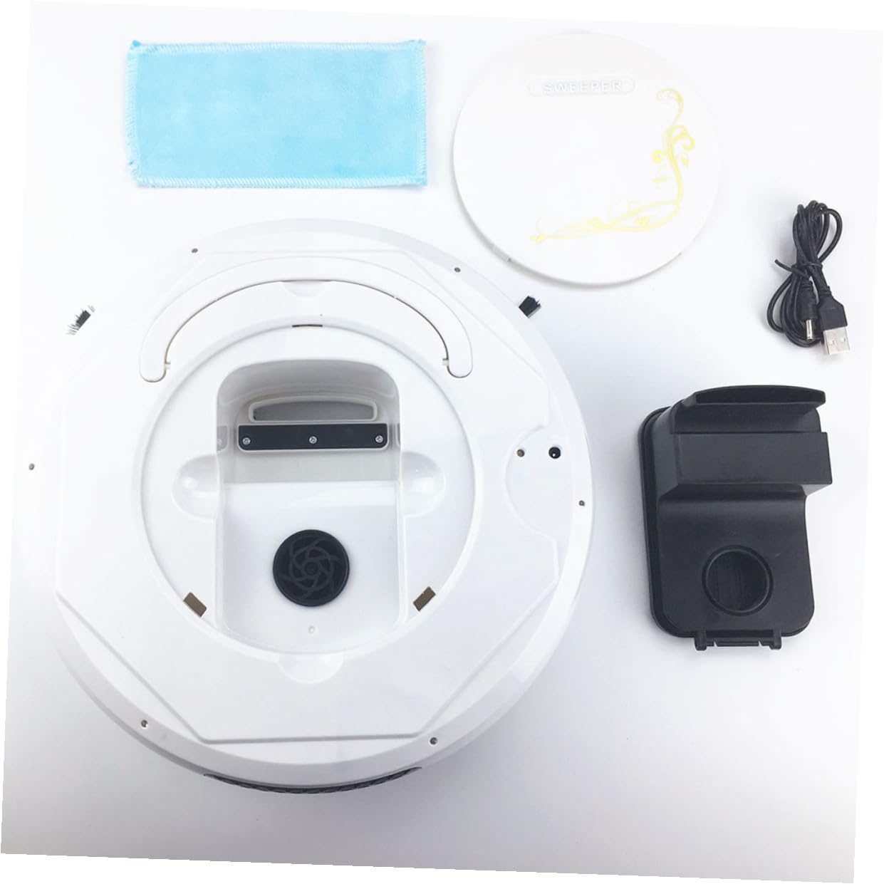 Artibetter Intelligenter Reinigungsroboter Weiß aus Kunststoff mit Haar und Papieraufnahme für Haushaltsreinigung im Innenbereich Kompakt und Effektiv