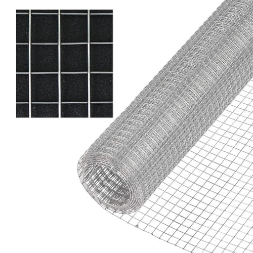 WNYAILLL Malla de Alambre de Pollo de Tela de Hardware, Malla de Alambre Soldado de Acero Inoxidable 304, Tela de Hardware Cuadrada de 1/2 Pulgada, Malla Electrosoldada(1mX15m(39inX49.2ft))