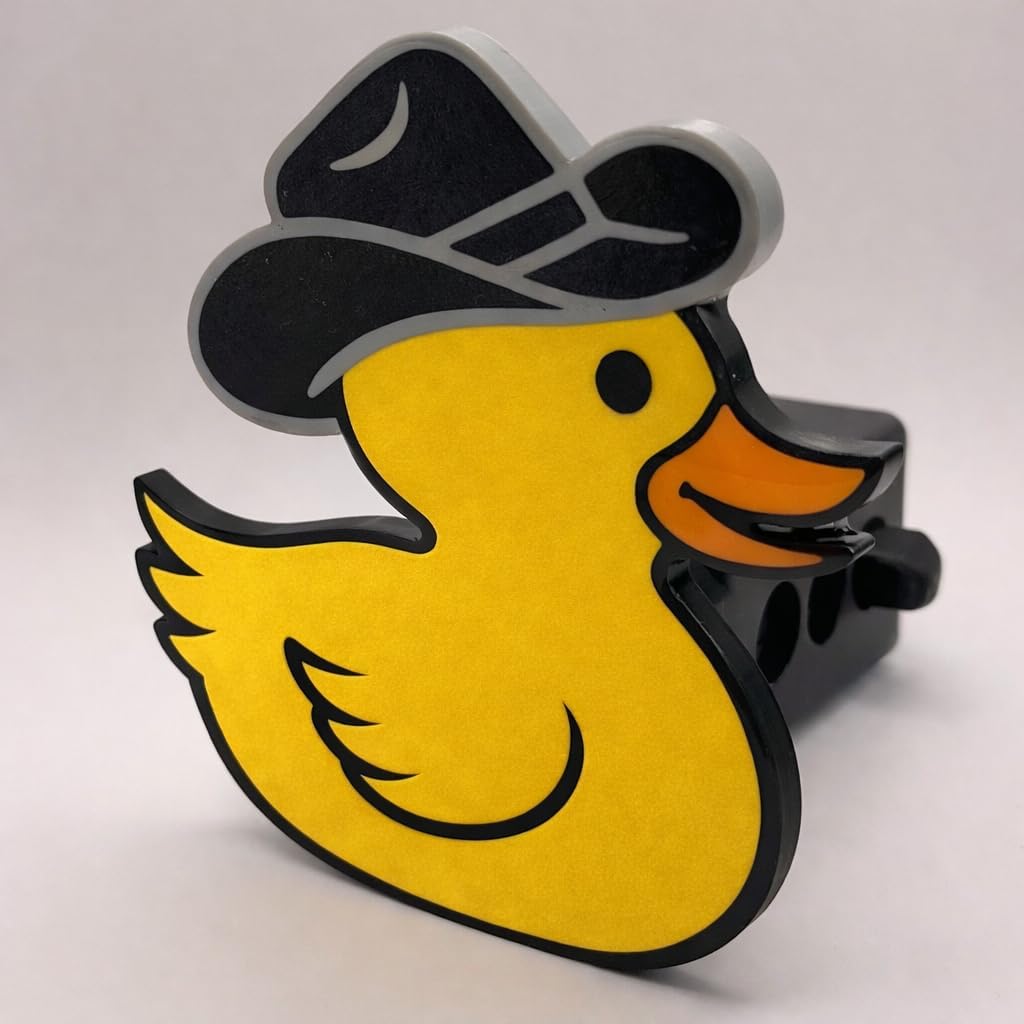Duck Trailer Hitch Cover for 2" Towing Receiver, Jeep Duck Design (Cowboy Duck)