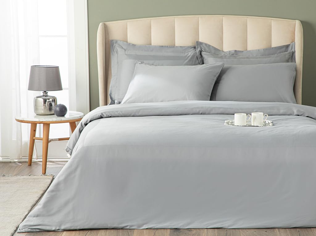 Vivian Çerçeveli Pamuk Saten King Size 4 Yastıklı Nevresim Takımı 240x220 cm