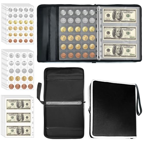 Fireproof Coin Collection Album with 300 Pockets