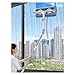57 71 56 Inch Long Telescopic Window Cleaning Pole, 2 in 1 Rotatable Window Squeegee Cleaner Tool, High Ceiling Dusting and Window Cleaning Kit (Size : Length 1.45m/145cm/57.1inch)