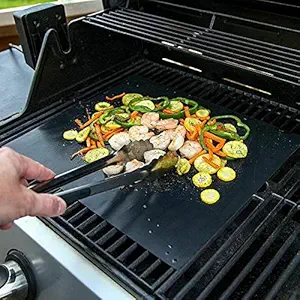 ELECTROPRIME 5X(1 pc 44X33CM Family Party Non Stick Teflon BBQ Liners Oven Grill Foil Ba B1I7