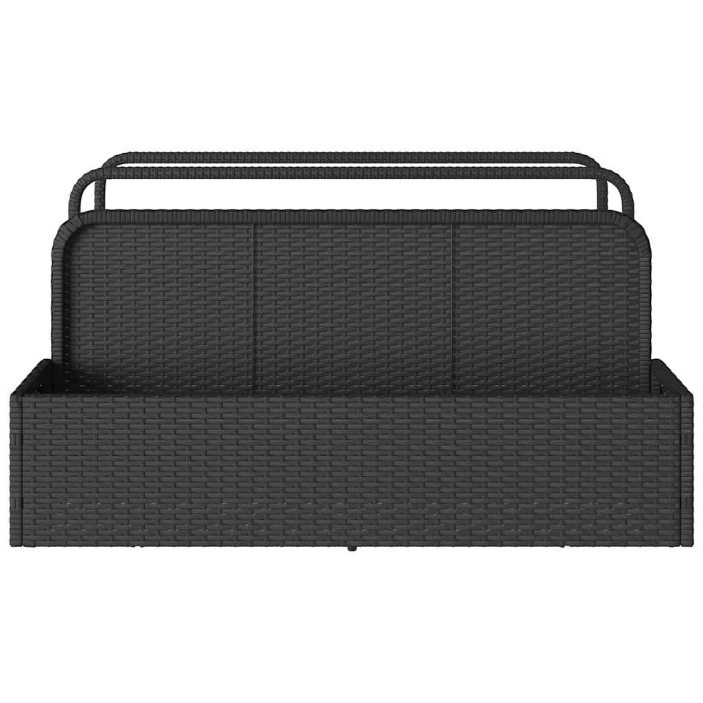 SKM Pool Aufbewahrungsbehälter Schwarz 110x100x57 cm Poly Rattan,Heim & Garten,Haushaltsbedarf,Aufbewahrung & Ordnungssysteme,Schwarz,9.8KG,4104088