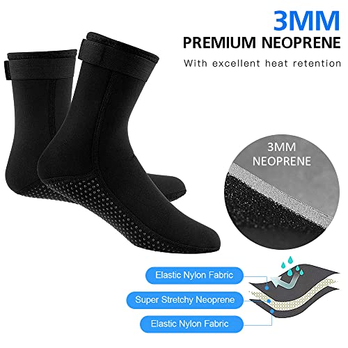 Hosioe Meias de neoprene 3 MM Meias de mergulho aquecidas Meias de surf de inverno Botas térmicas an