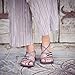 Plaka Palm Leaf Flat Summer Sandals for Women | Perfect for the Beach Walking & Dressy Occasions | Gray Sand | Size 8