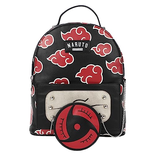 Bioworld Naruto Akatsuki Cloud Pattern Black 11 Mini Backpack