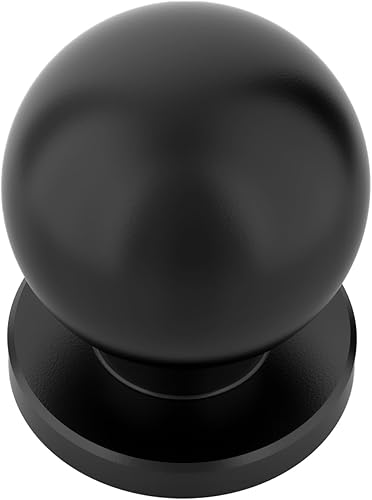 Paquete de 12 pomos de gabinete de cocina negro mate de 34 pulgadas (0.748 in) de un solo agujero, manijas de puerta de gabinete y tiradores para