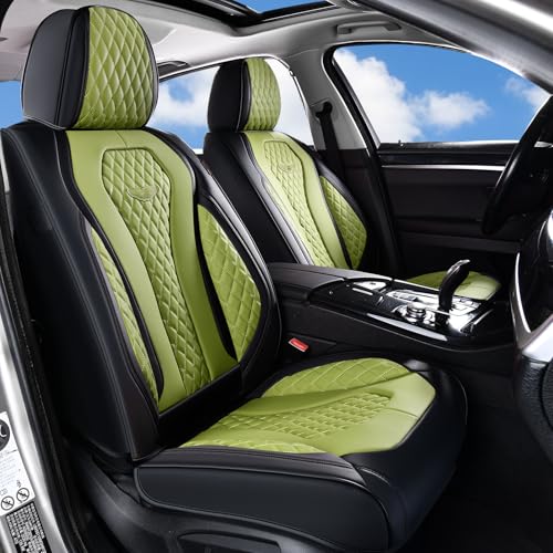 Image of Coverado Seat Covers, Car Seat Covers Full Set, Green Car Seat Cover, Car Seat Cushion Waterproof, Luxury Auto Seat Covers, Seat Cover Car Seat Protector Fit for Most Cars
