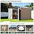 JUMMICO 8x8 FT Outdoor Storage Shed, Heavy Duty Tool Metal Sheds with 3 Lockable Doors and Updated Frame Structure, Utility Shed for Backyard, Patio, Lawn, Brown