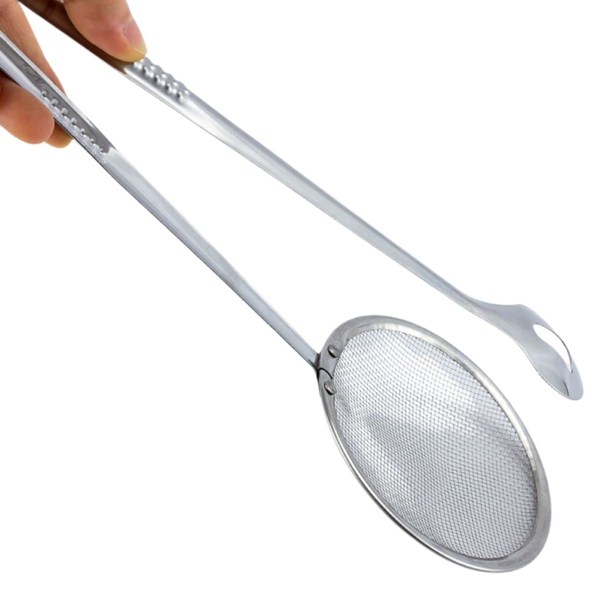 Escumadeira colher concha em aço inox com pegador para uso em frituras