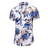 Generic Brands Chemise Homme col Rond Mode Slim personnalité imprimée à Manches Courtes Mode Chemise décontractée XXL