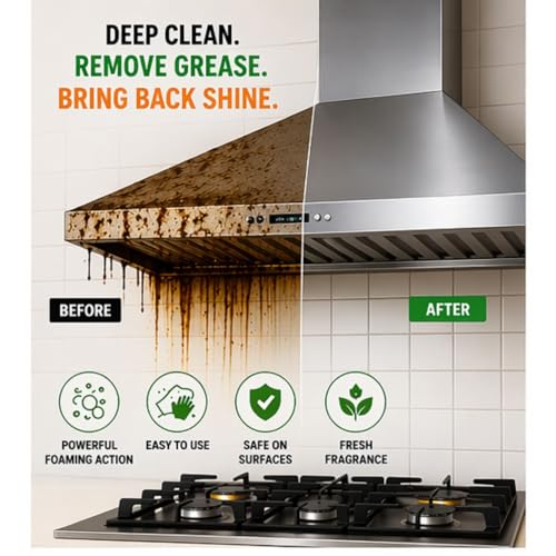 Image of 500ML Oil & Grease Stain Remover For Chimney BBQ | Deep Cleaning Kitchen Spray | Heavy-Duty Oil & Grease Remover | Stove, Chimney & Exhaust Fan (Spray)