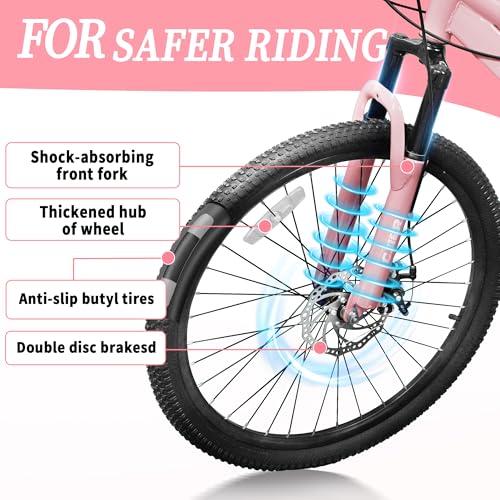 Pipleo 20/24 Inch Kids Mountain Bike, Bike 7 Speeds, Bikes