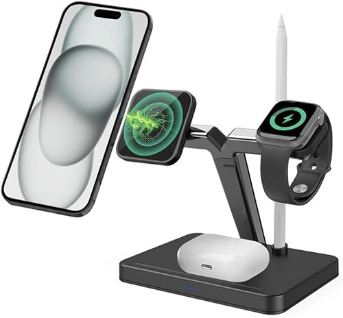 OVISBAI Cargador inalámbrico magnético para iPhone14 14plus 14 Pro Max, soporte de cargador rápido Magsafe de 15 W para iPhone14 13 12