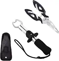 Alicate de Pesca Profissional, Kit com 2 Alicates e Bolsa de Transporte, Multifuncional para Remoção de Anzóis, Corte de Linha e Contenção de Peixes para Pesca em Água Doce e Salgada