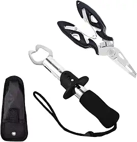 Alicate de Pesca Profissional, Kit com 2 Alicates e Bolsa de Transporte, Multifuncional para Remoção de Anzóis, Corte de Linha e Contenção de Peixes para Pesca em Água Doce e Salgada