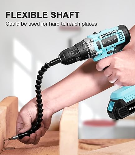 Gardenjoy Cordless Power Drill Set - 21V Electric Drill Driver Kit With Battery And Fast Charger, 65Pcs Acessories, 2 Variable Speed Control, 3/8-Inch Keyless Chuck And 24+1 Torque Setting thumb #3