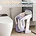 CUXFLS 3-in-1 Potty Training Seat with Ladder Adjustable Toddler Toilet Step Stool (Toilet, Ladder, Squatting Aid) for Children with Removable Cushion, Anti-Splash & Foldable Design - Purple