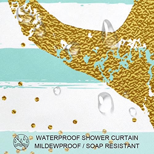 Rideau de douche à rayures imperméable avec crochets robustes