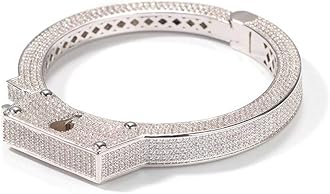 Hip Hop Diamond Handcuff Bracelet Cubic Zirconia CZ Diamond Bracelet Cuff Bangle Punk Style Bangle for Men Christmas Gift