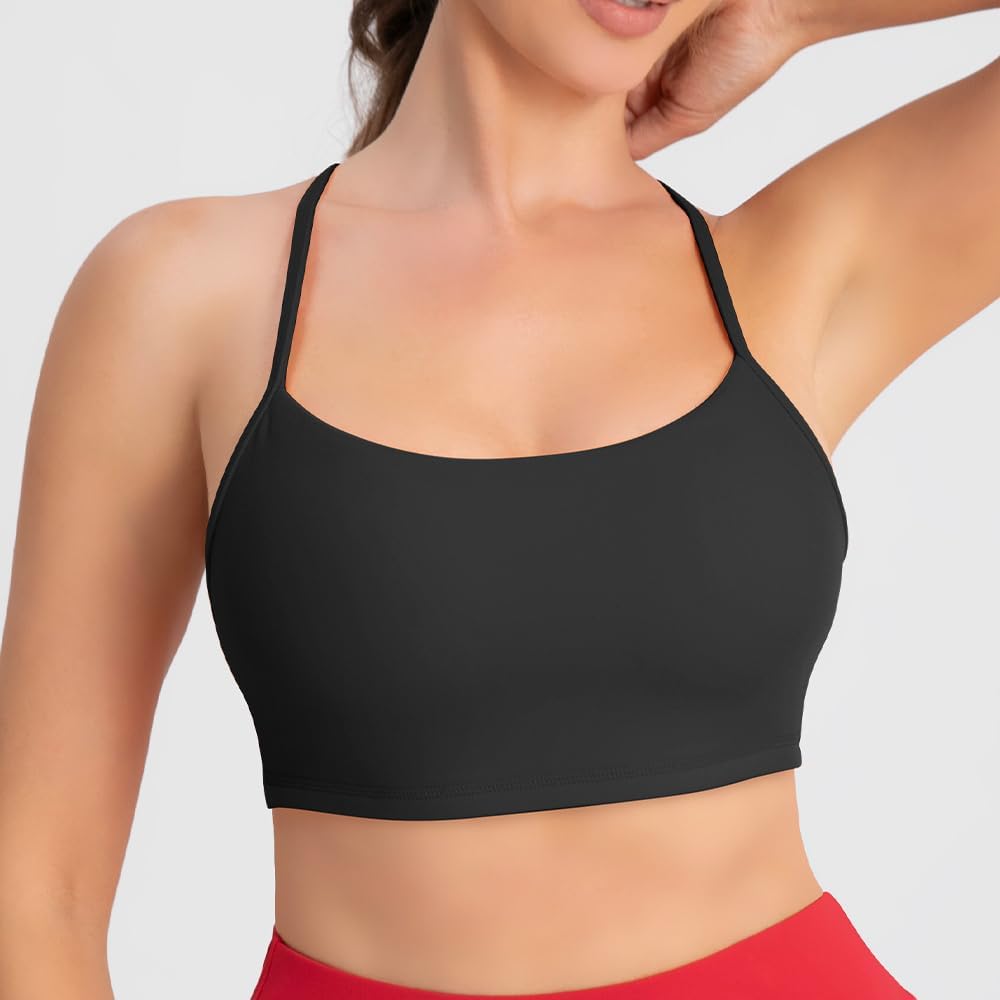 Women's Sports Bra, Medium Support, Padded Wireless Yoga Crop Top, Breathable Workout Top for Fitness, Running - Image 4