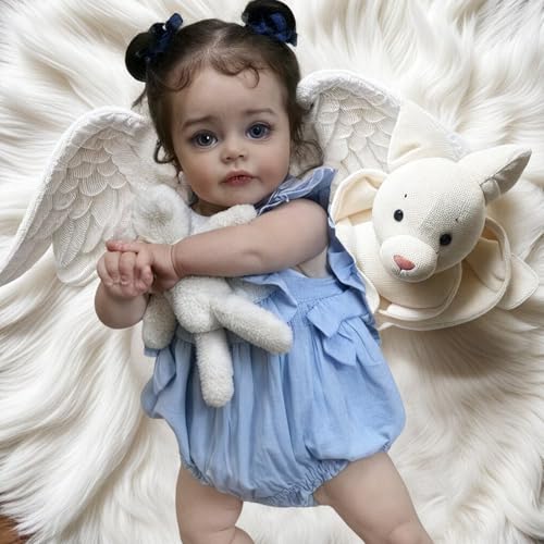 Lebensecht Reborn Baby Vollsilikon 22 Zoll Reborn Baby Mädchen Weiche Silikonpuppe Reborn Puppen Handgefertigt Neugeborenes Baby Jungen & Mädchen Spielzeug Geschenk Süß Reborn Baby MäDchen Mit Zubehör – Bild 7