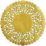The Baker Celebrations Metallic Gold Foil 6 inch Paper Lace Decorative Doilies - Made in Canada (pack of 50)