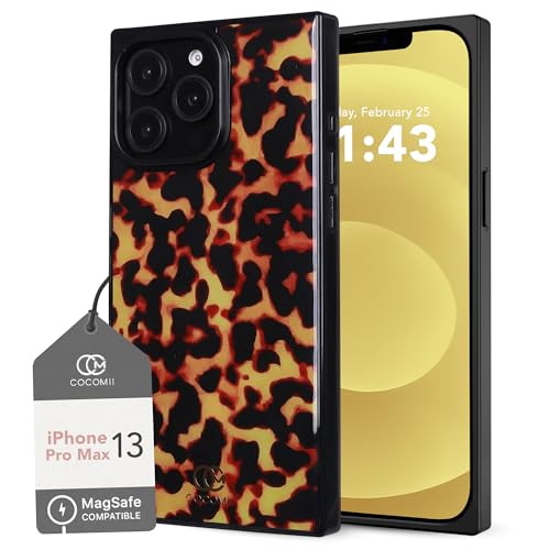Image of COCOMII Rectangle for iPhone 13 Pro Max Case, Amber Tortoiseshell