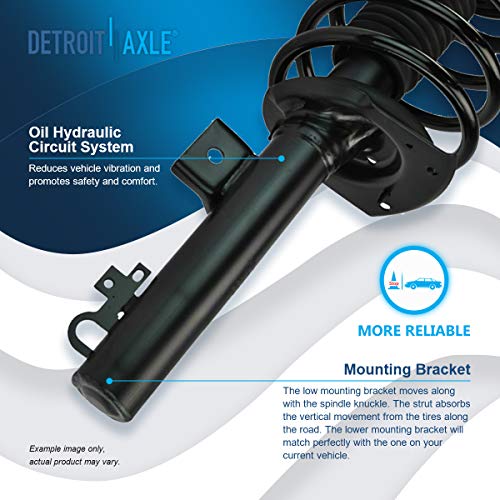 Image of Detroit Axle - Front 10pc Struts Kit for 98-05 Mercury Sable, 98-07 Ford Taurus, Tie Rods Boots & Bellows Control Arms Struts 1998 1999 2000 2001 2002 2003 2004 2005 2006 2007 Replacement Suspension