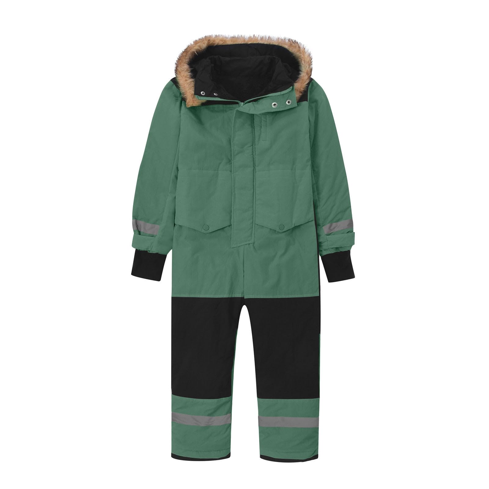 Traje de nieve para niños, unisex, mono de esquí de forro polar, impermeable, con capucha, traje de esquí, resistente al viento, invierno, grueso, cálido, pantalones de esquí para