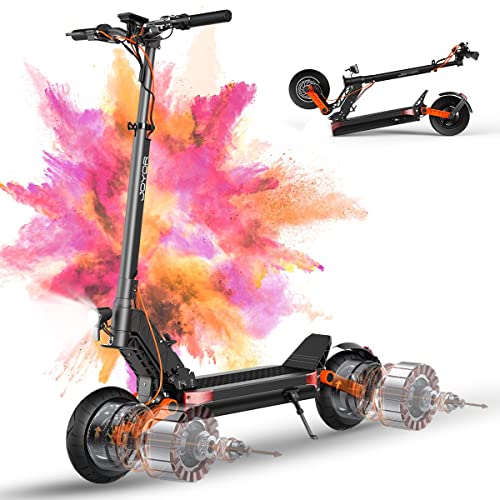 JOYOR S8-S E Scooter mit Zwei Motoren, 48V26Ah Elektroroller Fährt 75-90 Km, Mit Doppeltem Hydraulischem Bremssystem Und Doppelter Stoßdämpfung, Faltbarer E Roller Mit 10" geländereifen