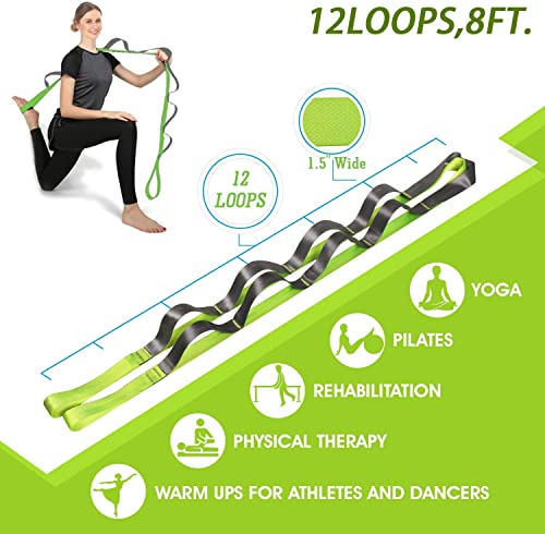Yoga Strap Stretch Straps For Physical Therapy Pilates Stretching Exercise Bands Non-Elastic Multi Loops #TOP1