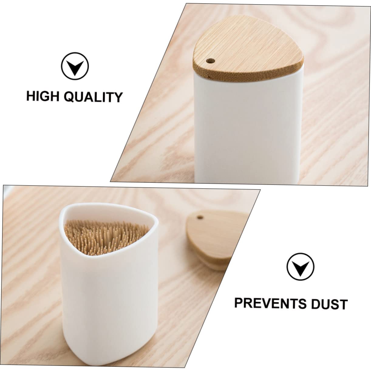 COLLBATH Toothpick Holder Organizer with Lid Containers with Lids Household Toothpick Holder Toothpicks Container with Lid Cotton Swab Dispenser Swab Holder Container Pp Plus