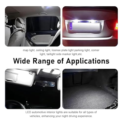 20 Bulbos LED para Auto 12V 6000K Alta Brillo T10 31 mm 42 mm miniatura 6