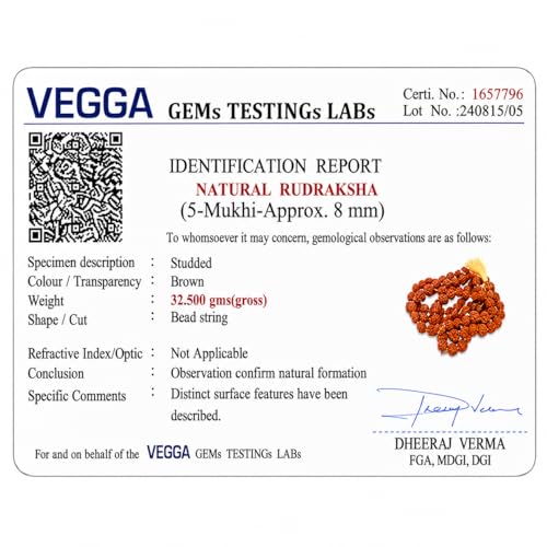 Image of Rudraksha Mala 108 Beads Original | 5 Mukhi Rudraksha | Lab Certified | Panchmukhi Rudraksha | with Certificate | 7-8 mm Beads | Rudraksha Mala Original