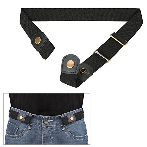 No Buckle Invisible Elastic Belt For Men/Women Black, Fits Waist 36-50In #TOP3