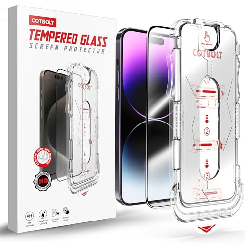 Image of 9H+ Tempered Glass Compatible With iPhone 14 Pro Max(6.7 Inch) Full Screen Protector [Military Grade Shatterproof & Longest Durable] Screen Protector 14 Pro Max Tempered Glass