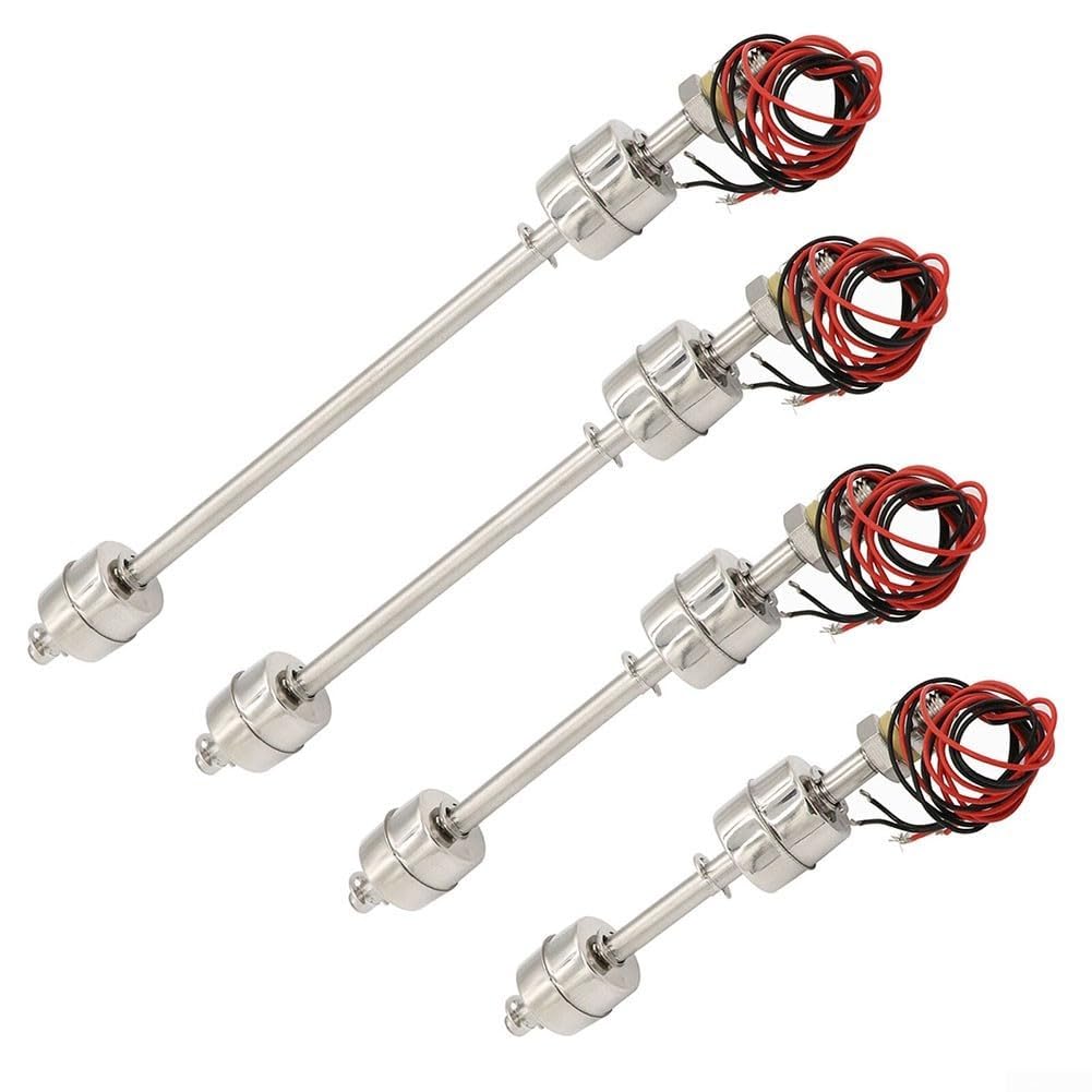 AIKEOU Stainless Steel Dual Float Sensor for Liquid Level Detection in Rainwater Harvesting Septic and Irrigation Storage Tanks,250mm