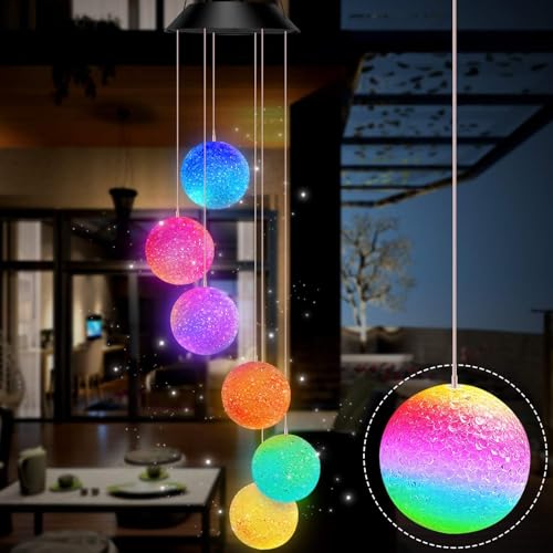 WHISKET Solar Powered Wind Chime LED Light | Waterproof Outdoor Garden & Balcony Decorative Hanging. [Pack of 1]