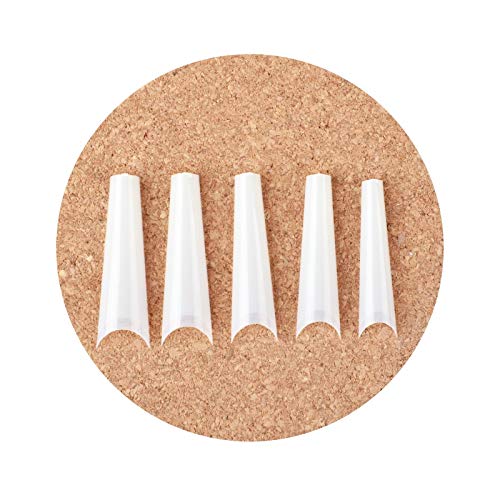 Deep C-curve False Nail Tips Extra Long Coffin French Style Christmas Perfect Artificial Professional Fingernail Art 360pcs/box (Natural)