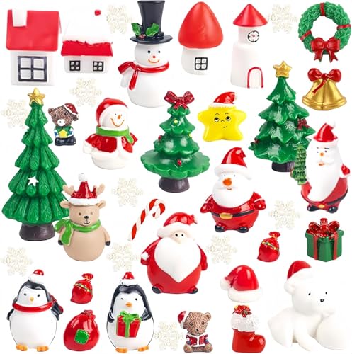 KAHIENG 38Pcs Weihnachten Miniatur Ornamente 4CM x 3CM Mini Harz...